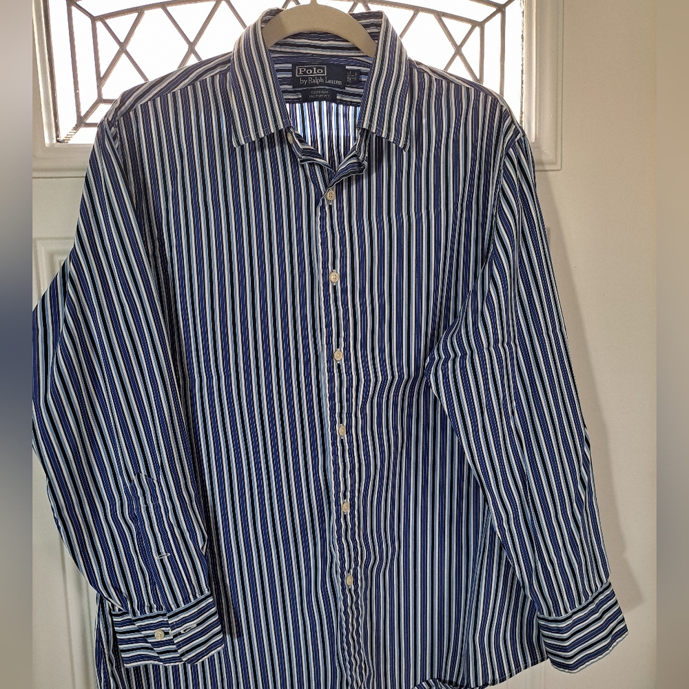 Polo Ralph Lauren long-sleeved striped shirt in blue colors size 17 32/33.